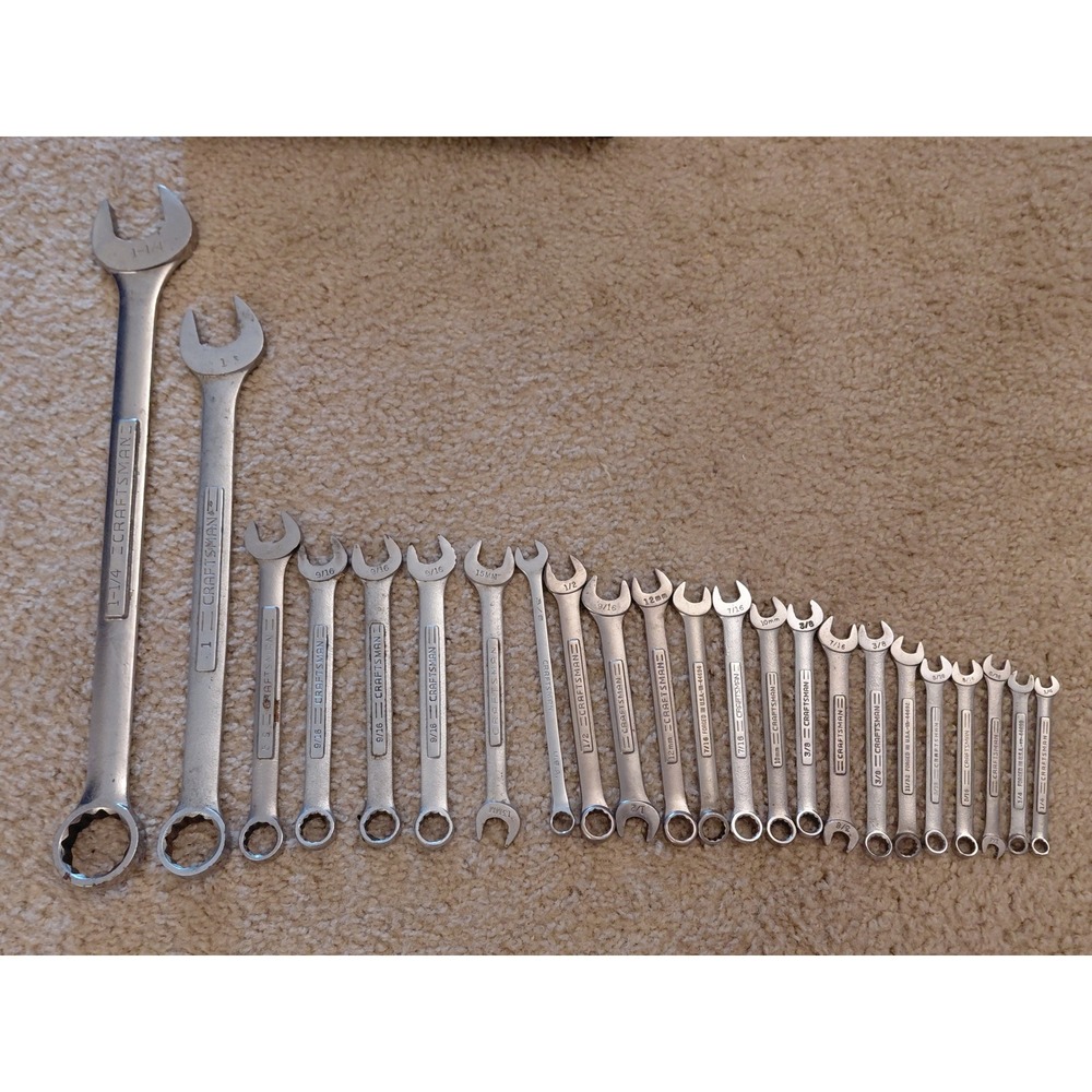 Craftsman 23 Piece Combination Wrench Set SAE Metric Forged in USA Vintage Tools